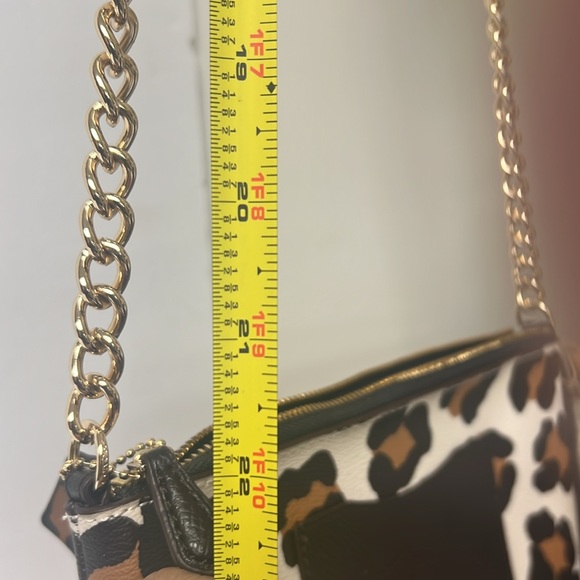 COACH LEOPARD OCELOT QUINN CROSSBODY CHAIN BAG F35878 Tan Black Brown - Picture 10 of 10